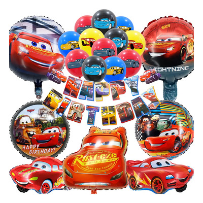 Juego De Globos Temáticos Rayo Mcqueen Color Lightning Mcqueen Balloon Set Lightning Mcqueen Balloon Set | Meses sin interés
