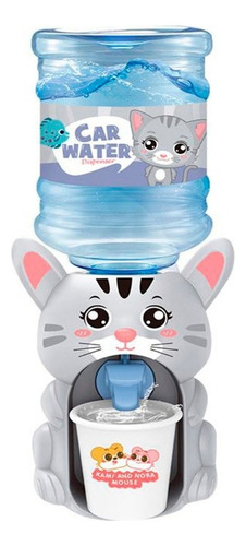 Mini Dispensador De Agua Garrafon Kawaii Kitten Gato Gris
