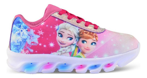 Tênis Infantil Frozen Menina De Led Super Leve Lançamento