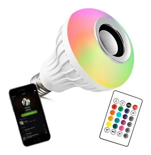 Lampara Luz Led Rgb Parlante Bluetooth 220v C Remoto R Mejia