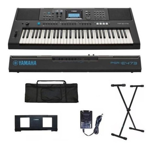 Teclado Yamaha Arranjador Yamaha Psr 473 + Capa+ Suporte