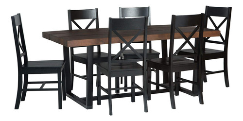 Walker Edison Barnes - Mesa De Comedor Rústica De 7 Piezas.