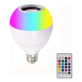 Lampara Led Rgb Foco Parlante Bluetooth Control Remoto