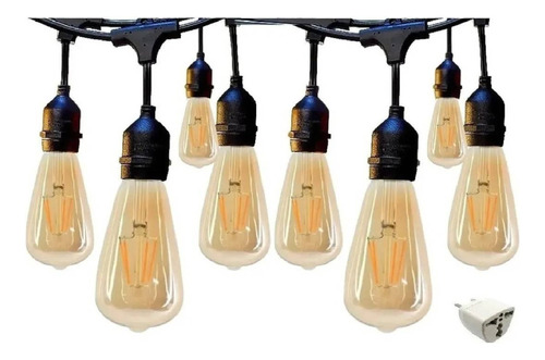 Guirnalda Exterior 10 Metros Con Ampolletas Led Vintage E27 