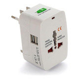 Adaptador De Tomada Universal Com 2 Usb Viagem + 150 Países 110v/220v