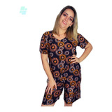 Conjunto Plus Size  Blusa E Bermuda  Feminino Senhora 