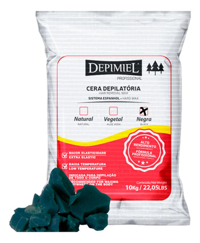 Cera Depilatoria Depimiel Em Pedras Negra Lama Negra 10kg