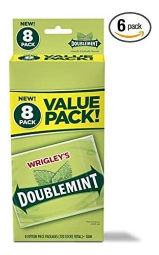 Gum De Wrigley Doublemint Chewing, 6 Value Packs (48 Paquete