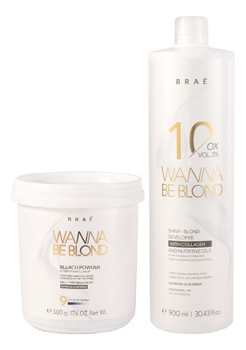 Kit 01 Pó Descolorante 500g + 01 Ox 10 Volumes - Braé