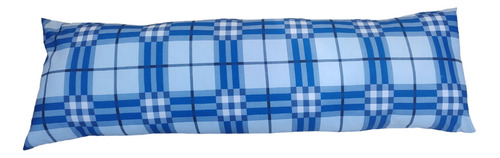 Capa Fronha Para Travesseiro De Corpo 1,40x45 Estampadas Cor Xadrez Azul