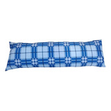 Capa Fronha Para Travesseiro De Corpo 1,40x45 Estampadas Cor Xadrez Azul