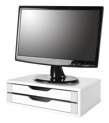 Suporte Para Monitor 2 Gavetas Branco Souza