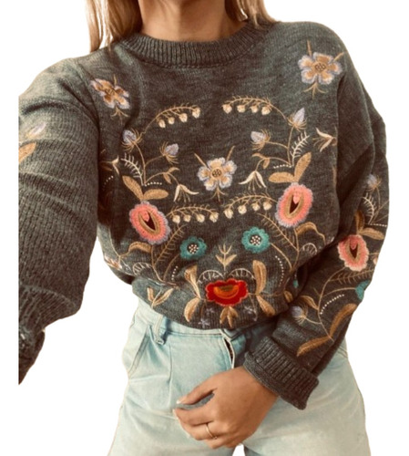 Sweater Importado Bordados Marbella - Mia Mia Mujer (f)