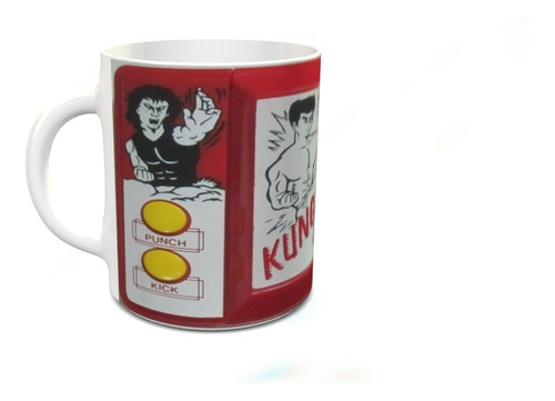 Taza Cerámica Kung Fu Fight Jueguito Electrónico Retro