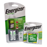 Cargador Energizer Maxi Bateria Recargable Aa X4 Combo Kit