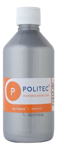 Pintura Acrílica Metálica Politec 250 Ml Colores Color Plata No. 701