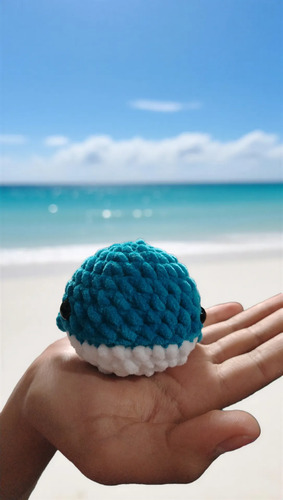 Ballenita Amigurumi Azul 8.5 Cm Estambre Vellonado