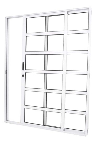 Porta Balcão Quadriculada 210x150 Aluminio Branca - L25