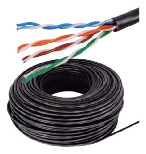 Cable Rollo 50mts 50m Utp Exterior Cat 5e Red Tira Led Cctv