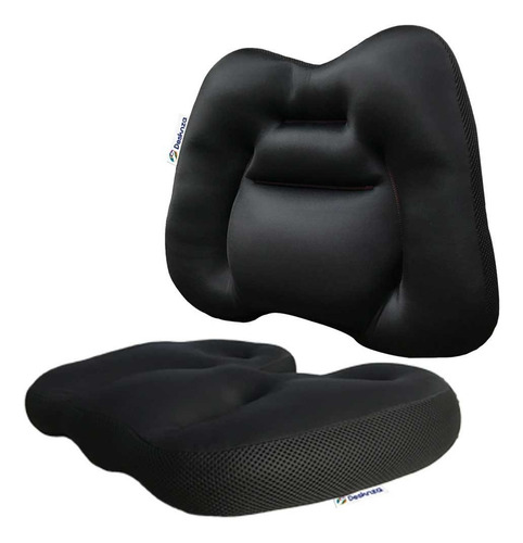 Combo Cojín Cóccix Y Lumbar Advanced Fit/ Espalda Y Cóccix Color Negro