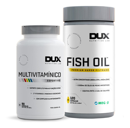Kit Vitalidade Omega 3 Fish Oil Dux + Multivitaminico Dux