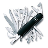 Victorinox Navaja De Bolsillo Swiss Champ, 33 Usos Color Negro