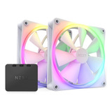 Fan Gamer Nzxt Série F Branco 2 X 140mm Pwm Rgb -rf-r14df-w1