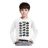 Camisa Camiseta Trator Agro Fazenda Manga Longa Infantil F 