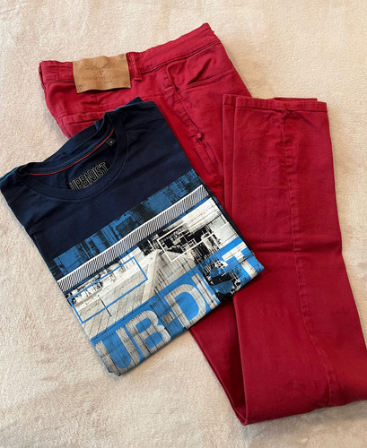 Lote Ropa Pantalón Bordo Zara Talle 38 + Remera Azul S