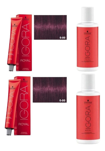 Kit 2tinturas Profesional Igora Royal Schwarzkopf 6-99 X 60g