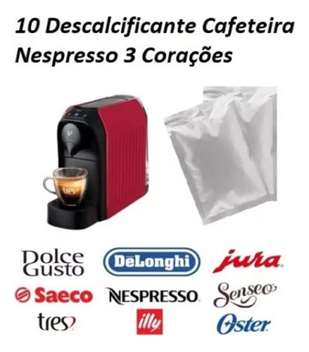 Descalcificante Cafeteira Nespresso Dolce Gusto 3 Corações Cor Branco