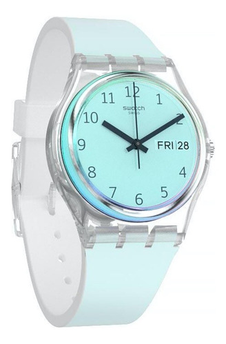 Reloj Swatch Ultraciel Para Mujer De Silicona Celeste Ge713