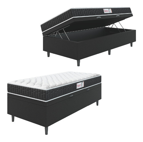 Cama Box Baú Colchão Solteiro 78cm Espuma D33 Toronto 120kg