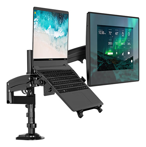 Base Doble Para Monitor Y Laptop Ergonomica Y Pantalla 32 In