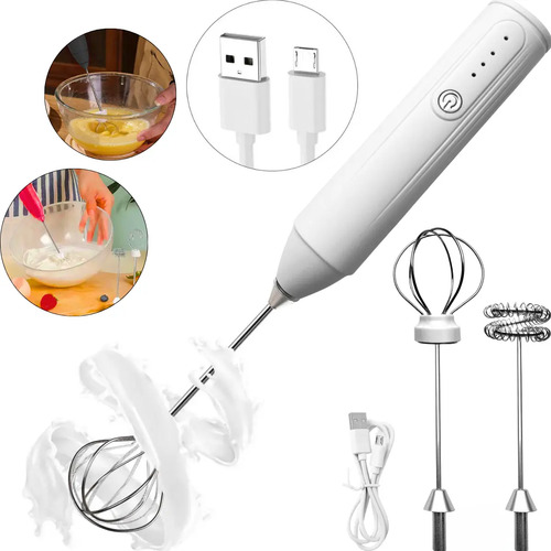 Mixer Portátil Recarregável Usb Batedor Fuê Aço Inox 2 Em 1 | MercadoLivre