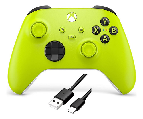 Control Xbox One Series S/x Electric Volt Verde Cable C 2mts