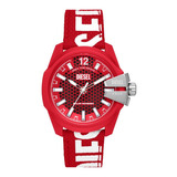 Reloj Hombre Diesel Dz4619 Baby Chief Color De La Correa Rojo Color Del Bisel Rojo Color Del Fondo Rojo