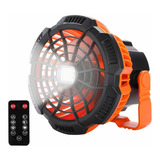 Ventilador De Camping Portátil Con Luz Led, Ventilador Recar