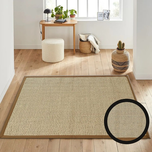 Tapete De Sisal Gris 100% Fibra Natural 1.15x1.60mts