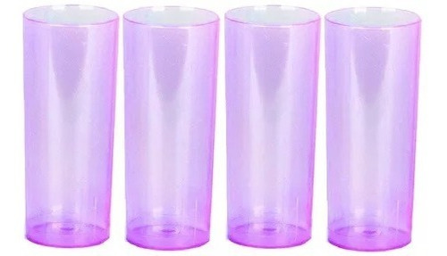 Vaso Trago Largo X 10 Plástico Descartable Transparente 