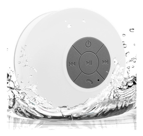 Bocina Contra Agua Bluetooth Recargable Waterprof Blanco