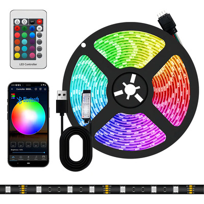 Saiban Bochengzg Tira De Luces Led De 5m Rgb Bluetooth Con Control Por Para Cuarto Tv Bar Habitación Gaming Fiesta Decoración De Interior | MercadoLibre