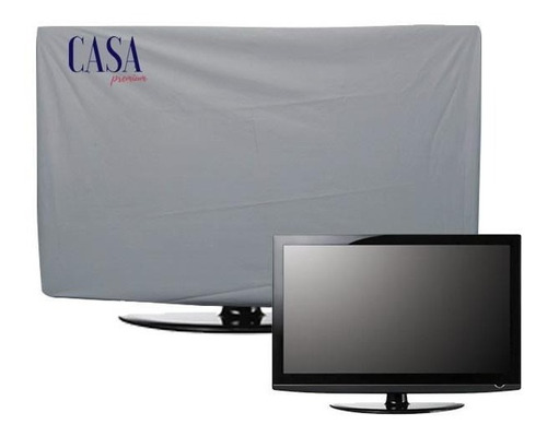 Capa Luxo Proteção Tv Led Lcd Corino Impermeável Cor Prata