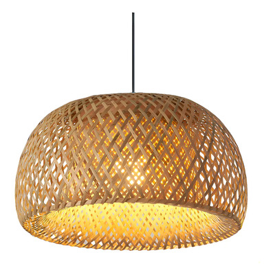 Luminária De Teto De Bambu Orgânico Malibu 30 Cm