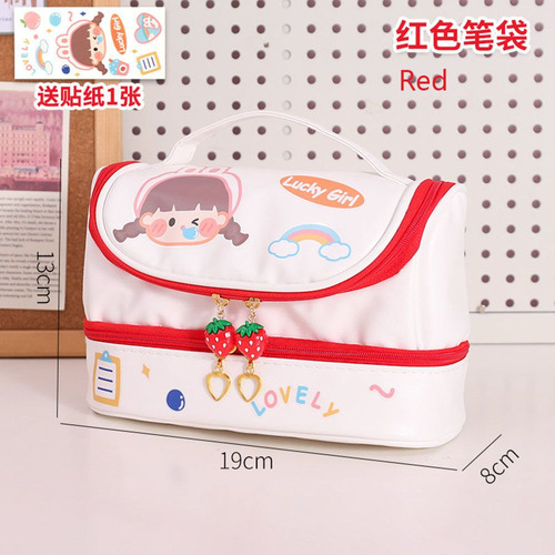 Estuche Para Lápices Pu School Storage Lapicero Kawaii Schoo