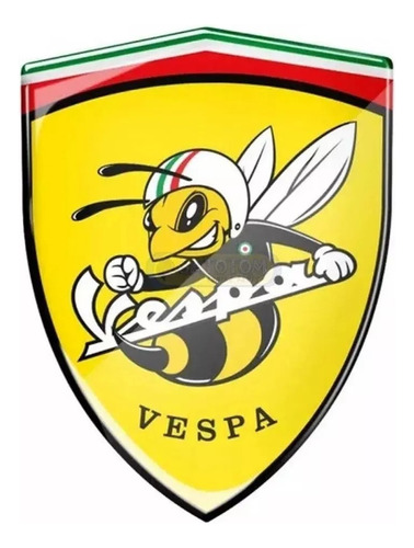 Emblema Vespa Adesivo Brasão Amar 3d Itália Piaggio Gts Gtv