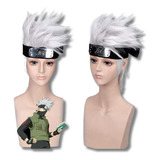 Peluca Kakashi Naruto Cosplay + Diadema