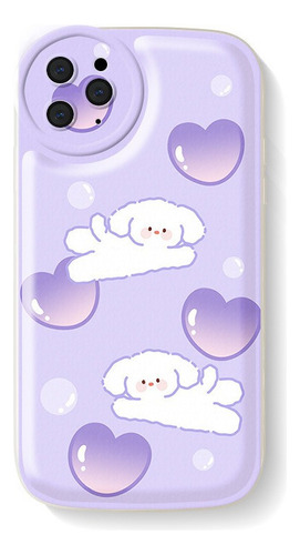 Funda De Teléfono Love Dog Purple For 14 13 12 11