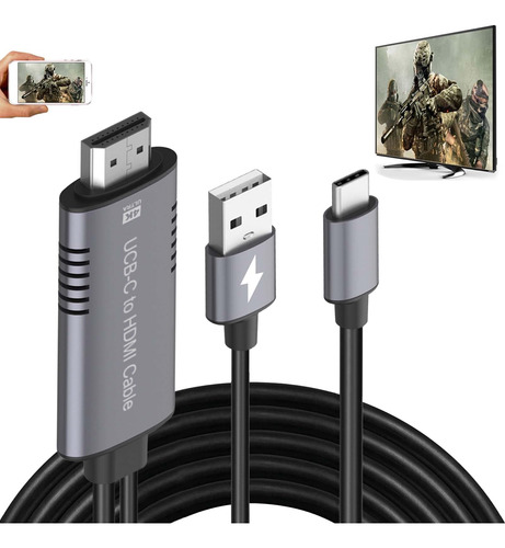 Adaptador Hdmi Cable Usb Tipo C Mhl 4k Hd Video Converter Ca