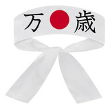 Faixa Japonesa Hachimaki Para Sushiman Banzai Viva - Branco